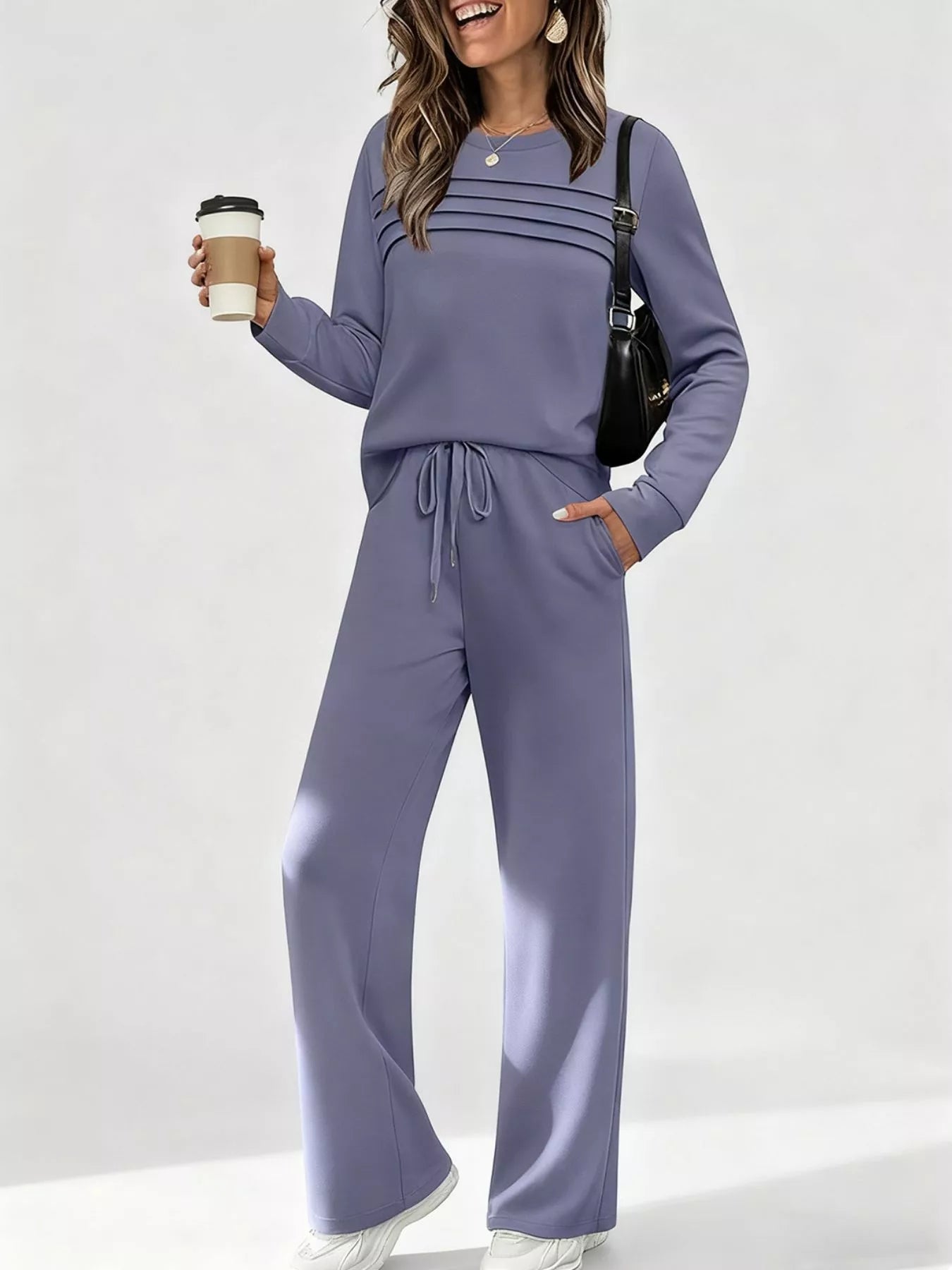 Comfortable Oversized Lounge Top and Pants Set
