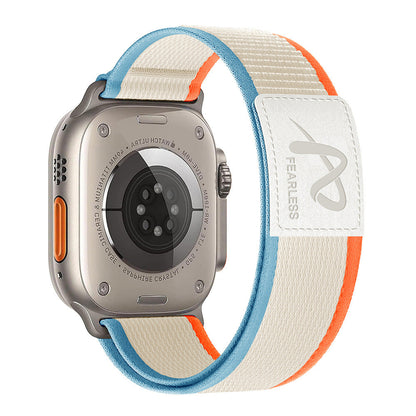 Durable Nylon Band for Apple Watch with Leather Patch