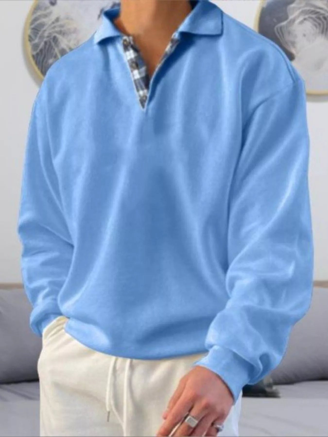 Big Size Mens Classic Long Sleeve Polo Shirt