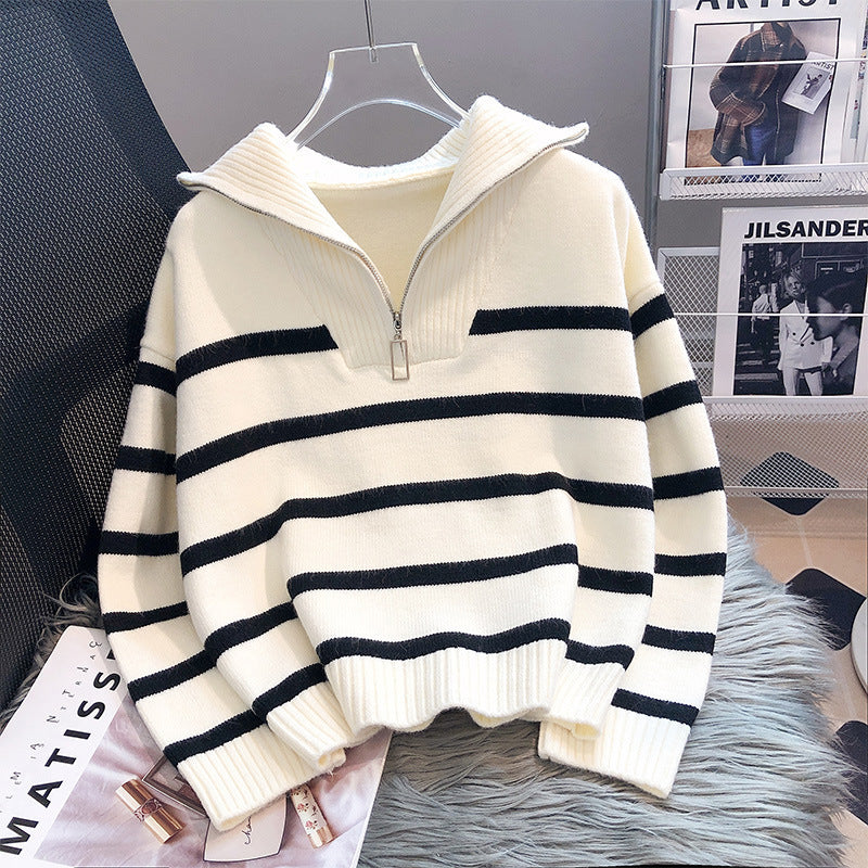 Cozy Women's Soft Striped Winter Sweater