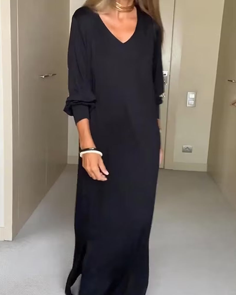 Relaxed Fit V-Neck Sundress for Women - BritishElegance