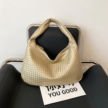 Red Valentina Woven Shopping Bag