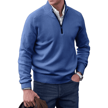 Classic Men's Quarter Zip Pullover Sweater