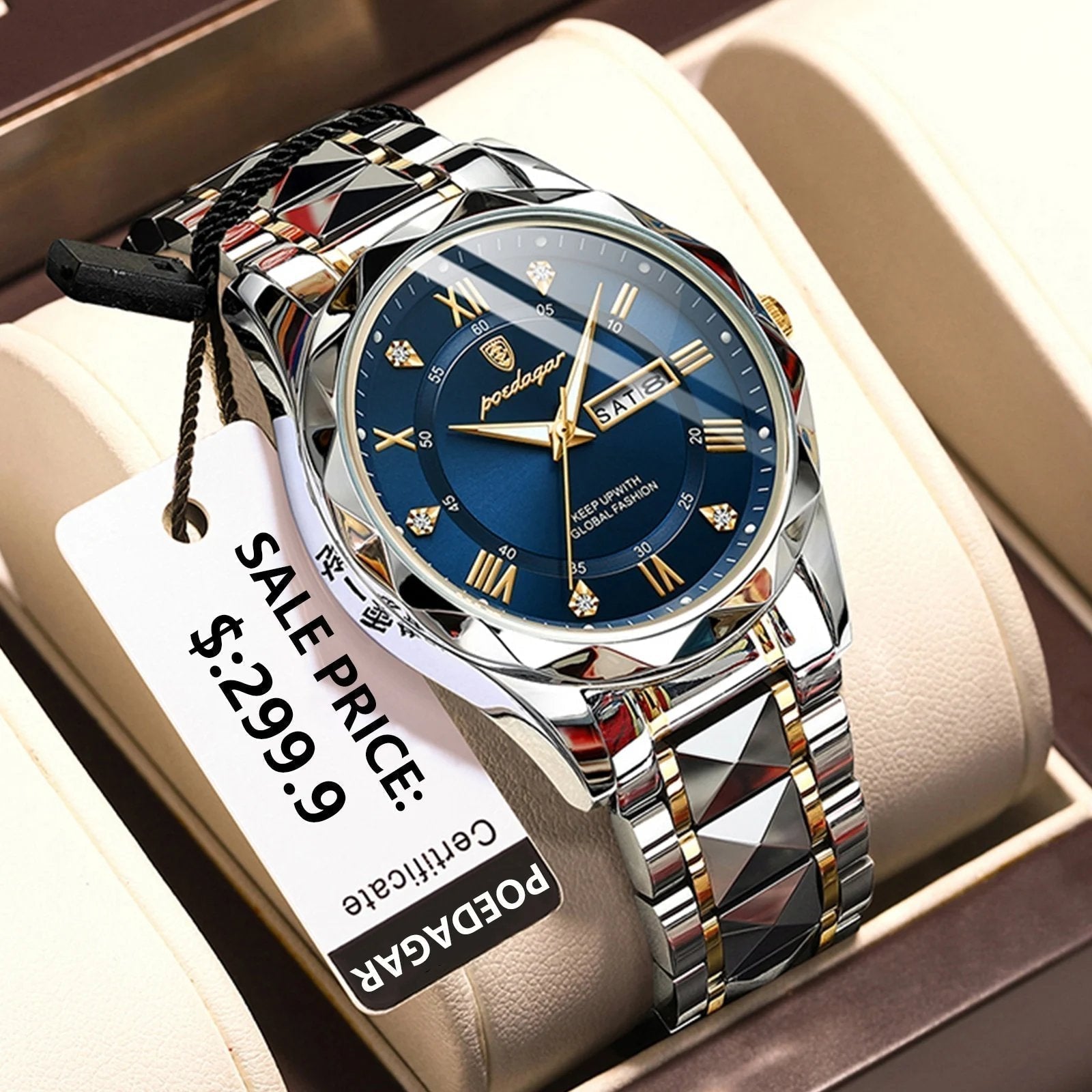Waterproof Men's Sports Watch with Glow in Dark Face - BritishElegance
