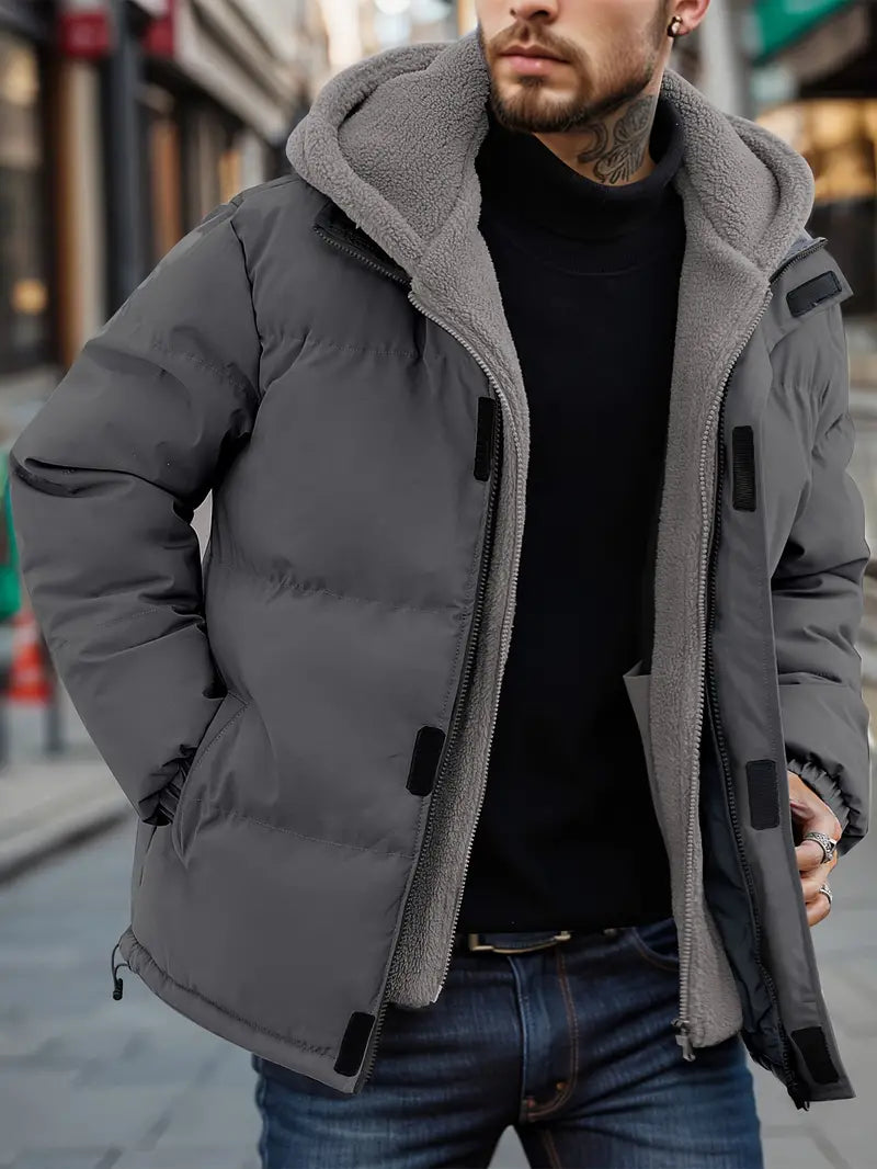 Men's London Hooded Puffer Jacket & Fleece - Warm Winter & Outdoor Wear