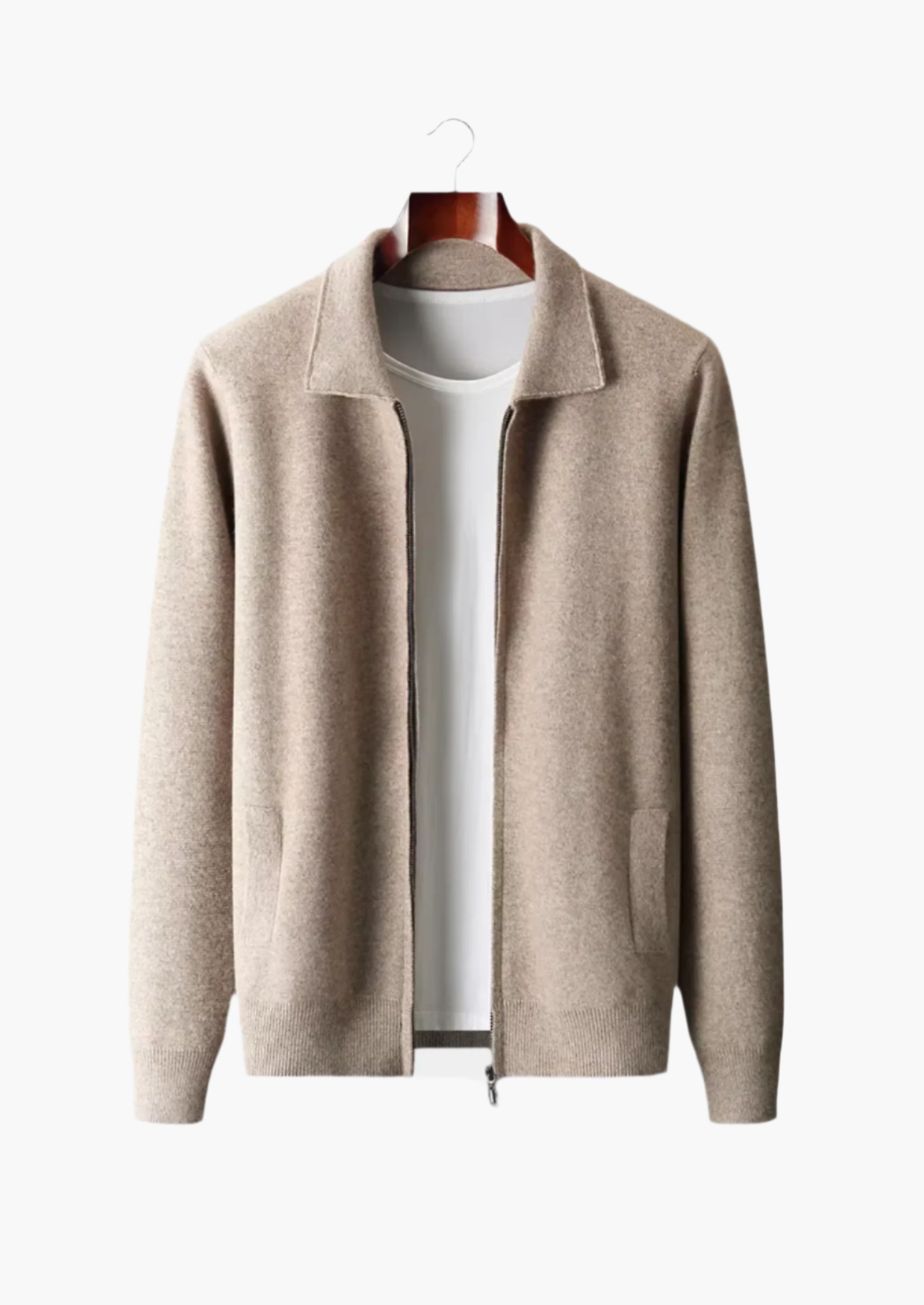 Cozy Men's Crew Neck Wool Cardigan Sweater - BritishElegance