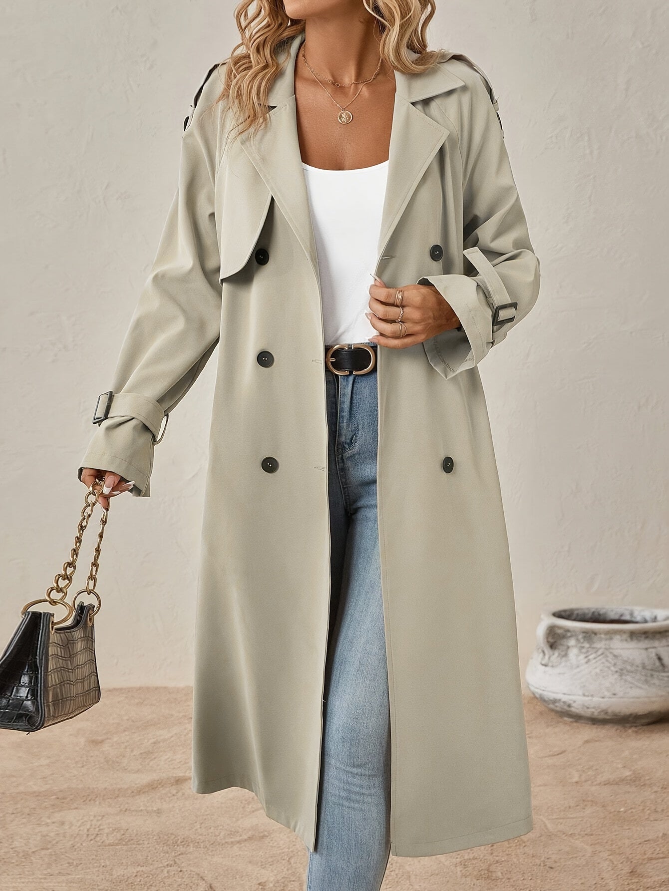 Classic Ladies Waterproof Long Coat - BritishElegance