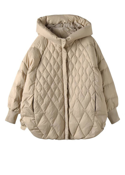 Women's down jacket with hood and zipper