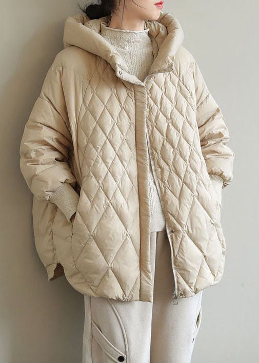 Women's down jacket with hood and zipper
