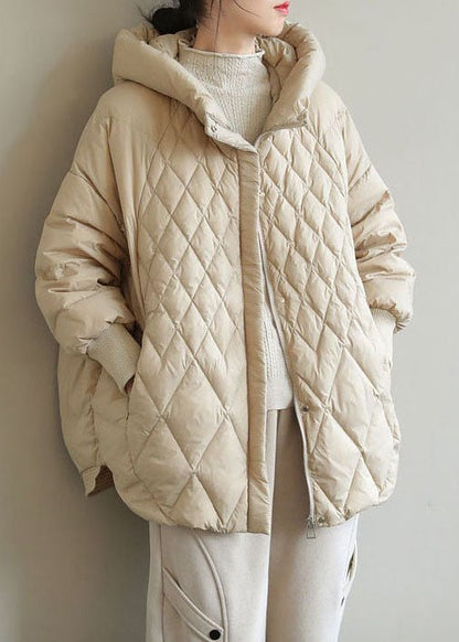 Women's down jacket with hood and zipper