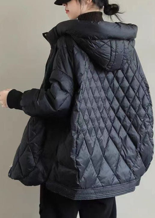 Women's down jacket with hood and zipper
