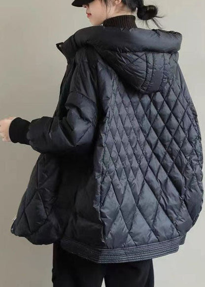 Women's down jacket with hood and zipper
