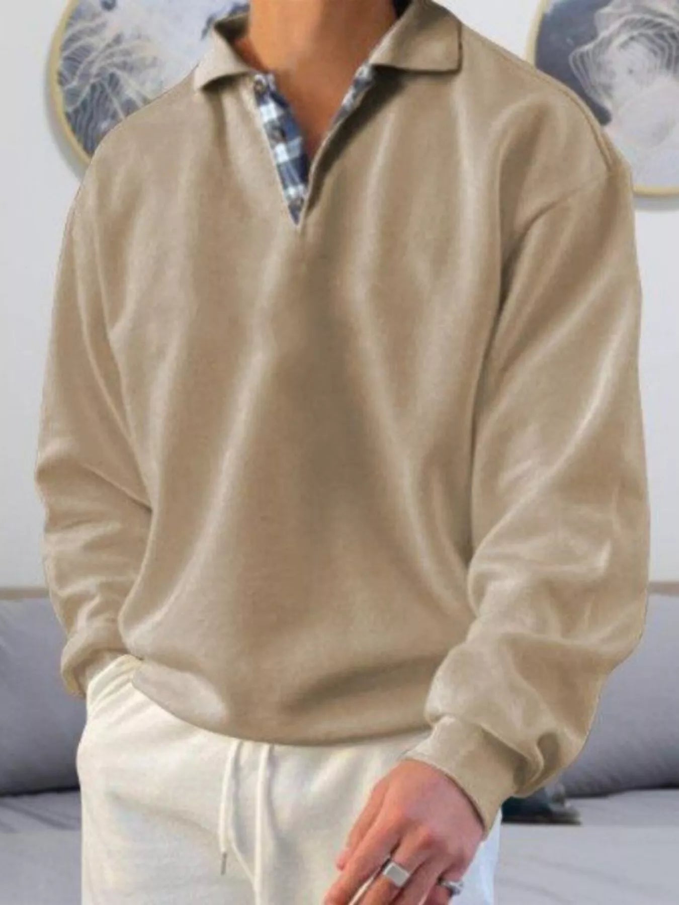 Big Size Mens Classic Long Sleeve Polo Shirt