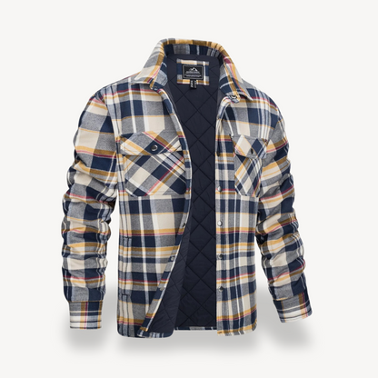 Plaid Fleece Lined Jacket for Men