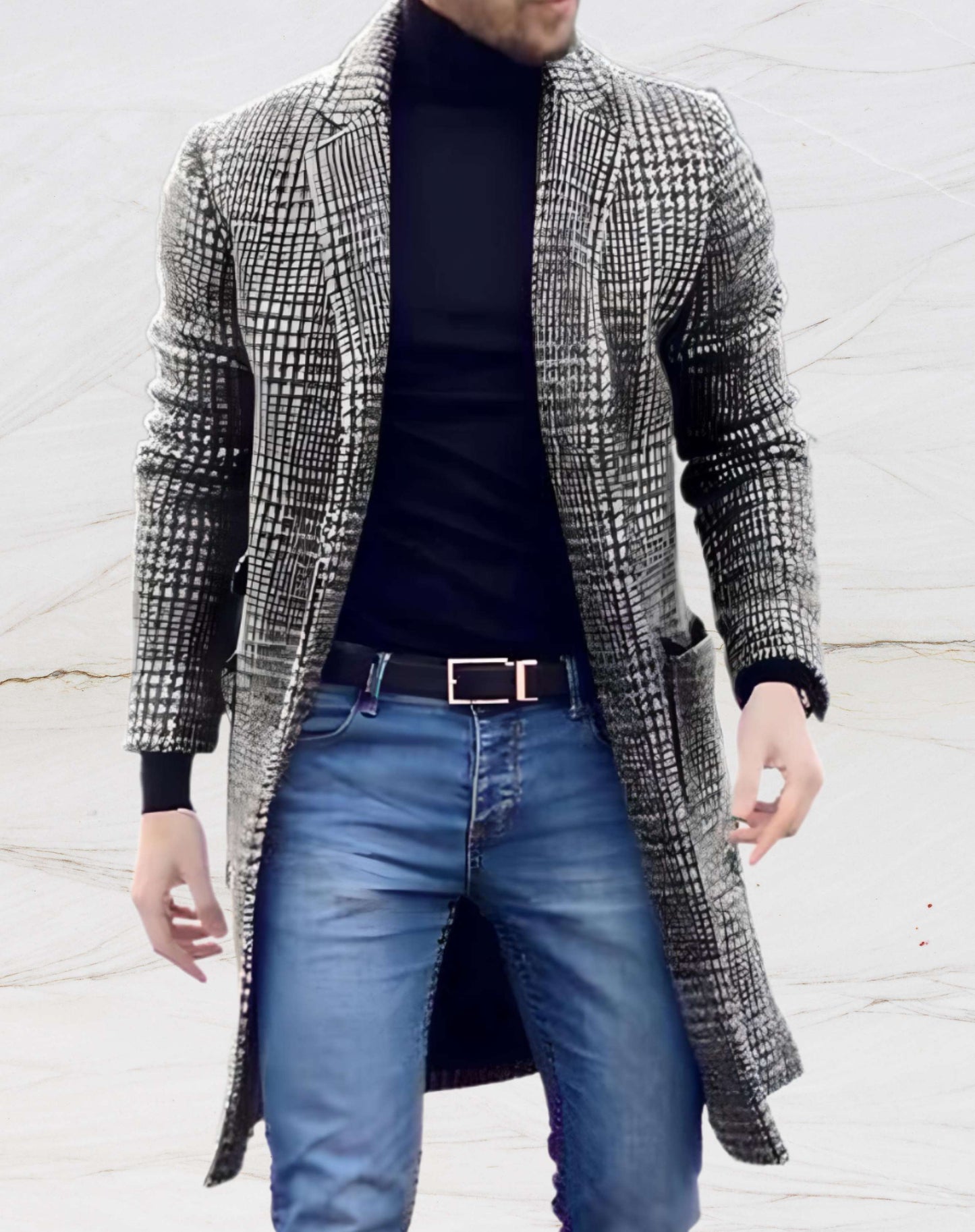 Checkered Winter Coat for Men – Lucas