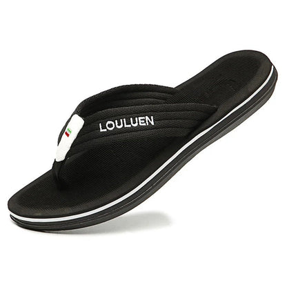 Massage Italian Flip Flops - Comfort Anti-Sweat Sandal Black