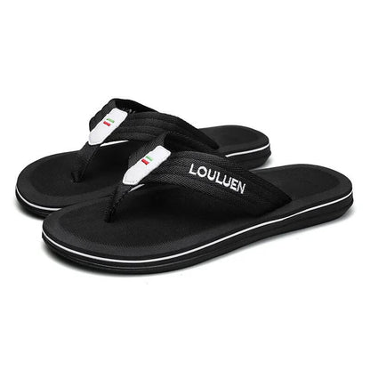 Massage Italian Flip Flops - Comfort Anti-Sweat Sandal Black