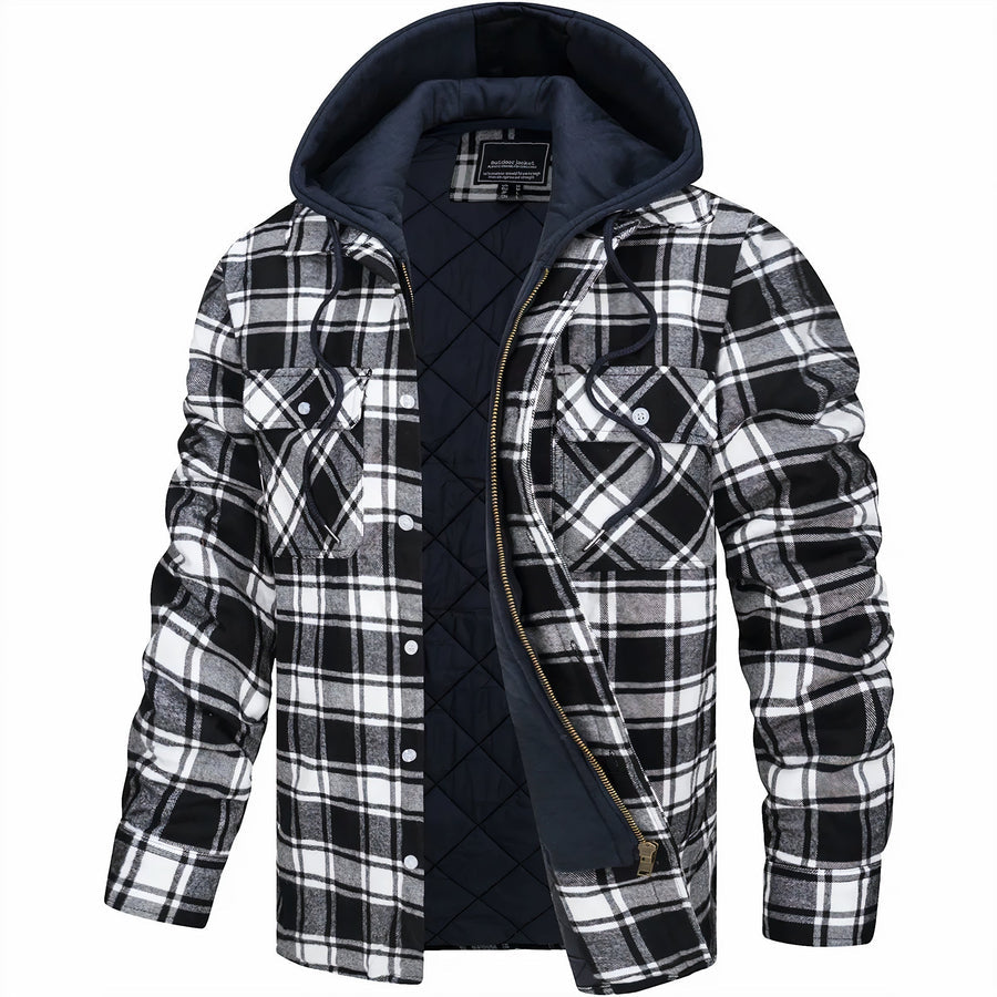 Warm Quilted Hooded Mens Winter Jacket