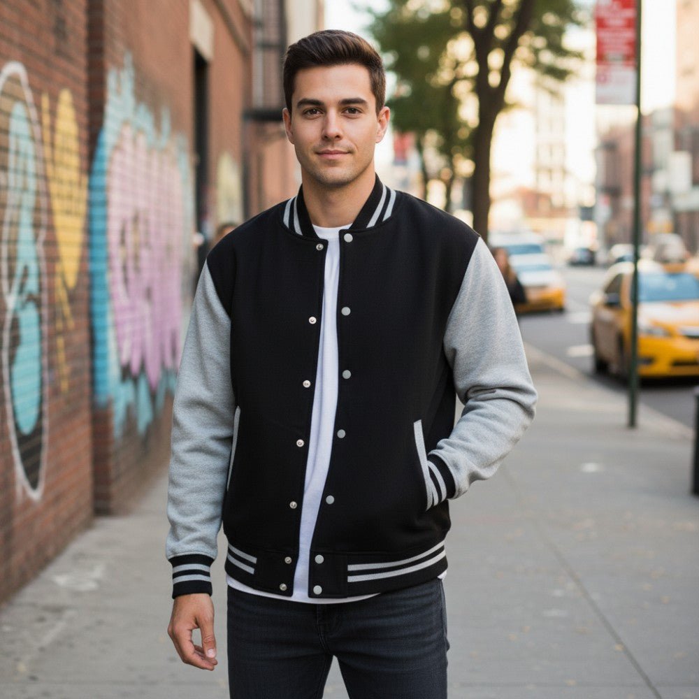 Classic Two-Tone Baseball Jacket