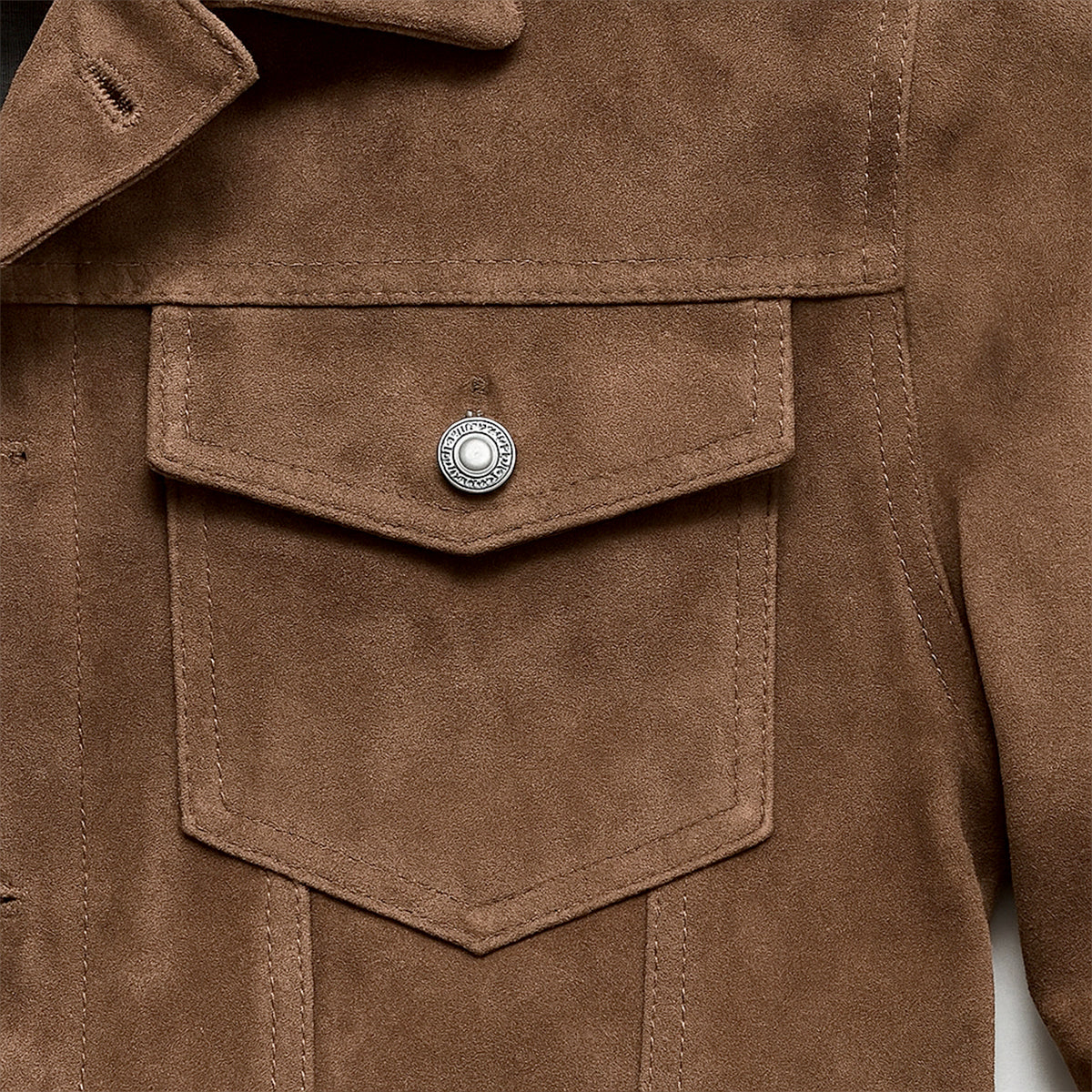 Men’s Textured Suede Trucker Jacket