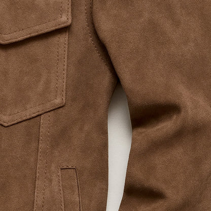Men’s Textured Suede Trucker Jacket