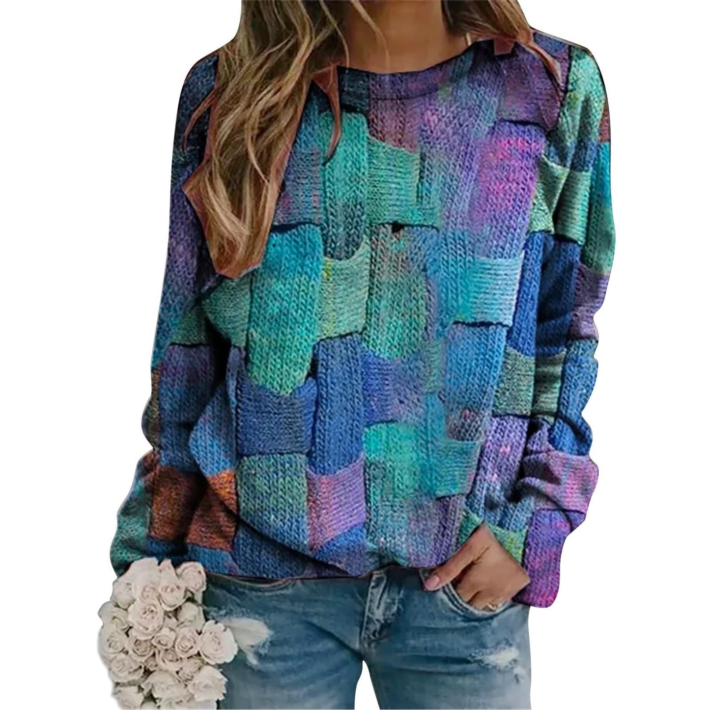 Colorful Sweatshirt with Unique Design - Vivelle