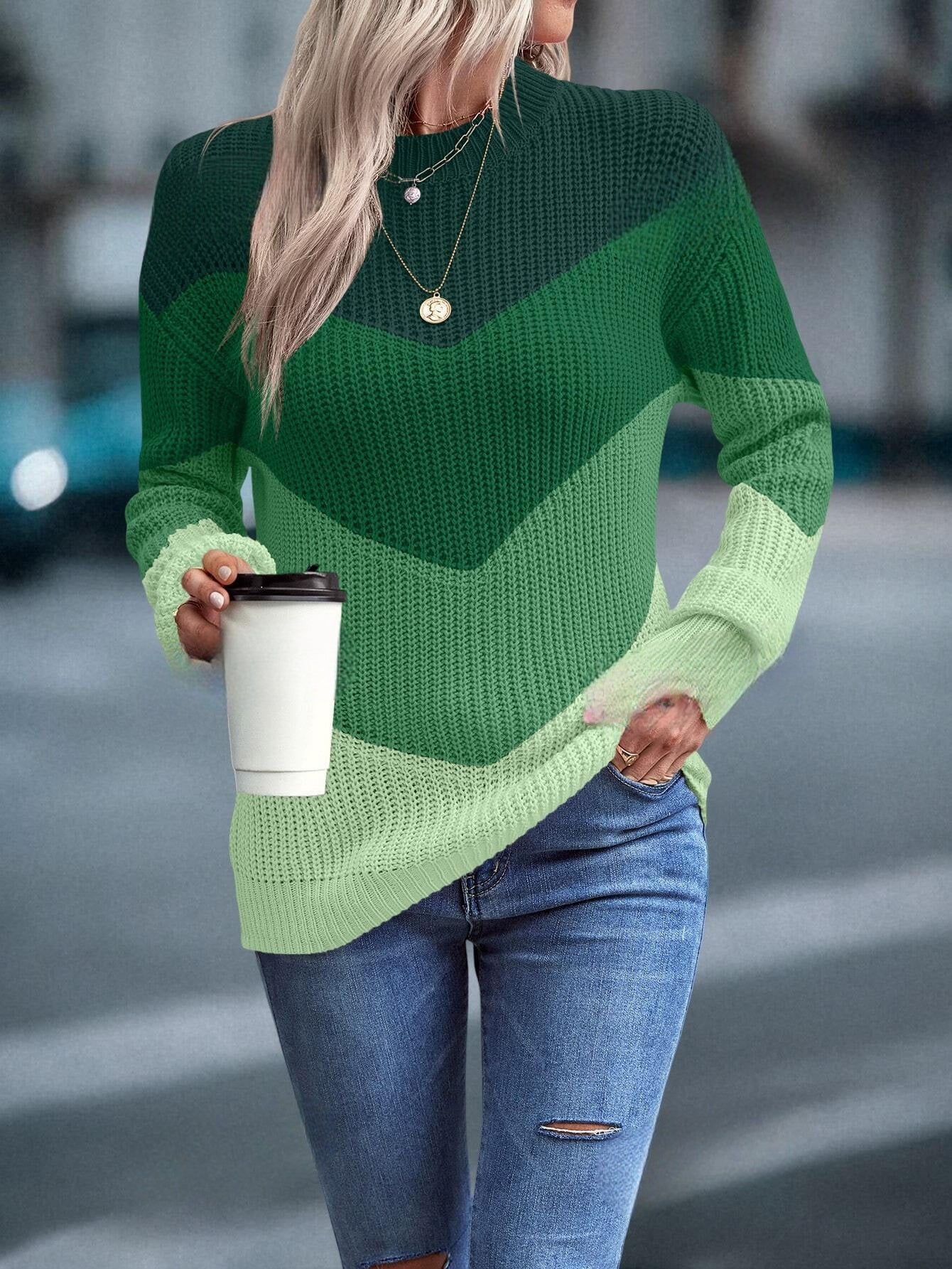 Colourful Crew Neck Sweater - Emmeline