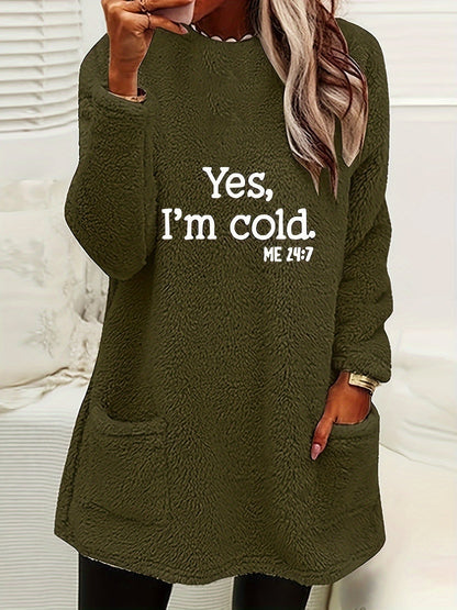 Comfortable Fleece Sweatshirt with Print - Luna