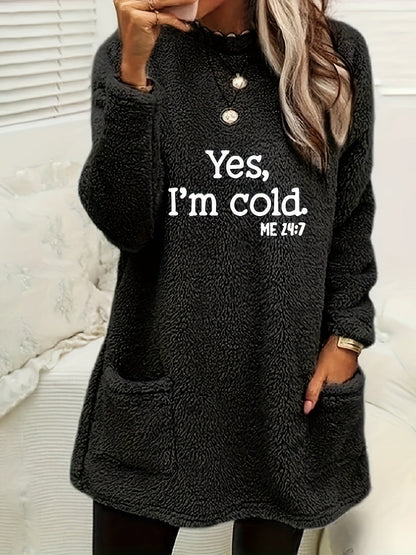 Comfortable Fleece Sweatshirt with Print - Luna