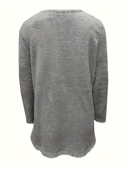 Comfortable Fleece Sweatshirt with Print - Luna