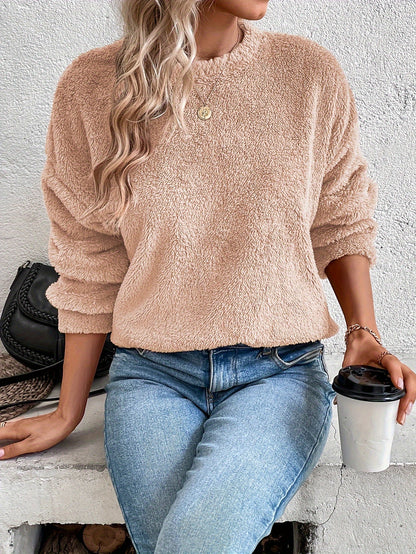 Comfortable Teddy Pullover Sweatshirt - Livia