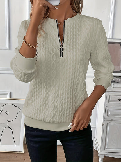 Comfortable Zippered Women’s Sweater – Ella