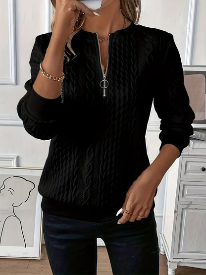 Comfortable Zippered Women’s Sweater – Ella