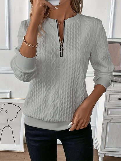 Comfortable Zippered Women’s Sweater – Ella