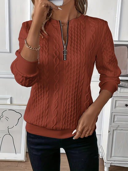 Comfortable Zippered Women’s Sweater – Ella