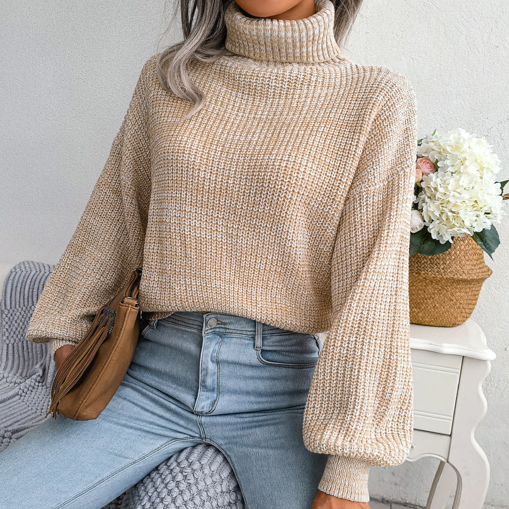 Comfy Knitted Turtleneck Jumper - Emilia