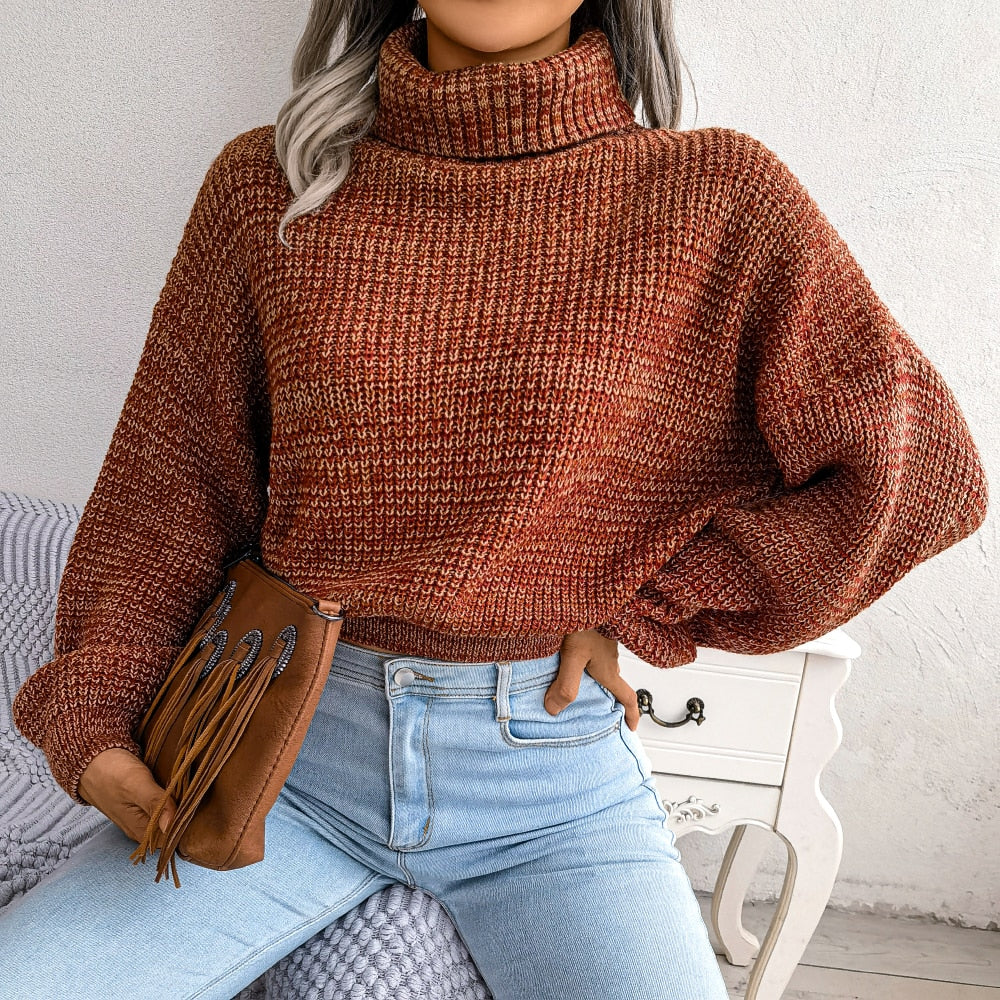 Comfy Knitted Turtleneck Jumper - Emilia