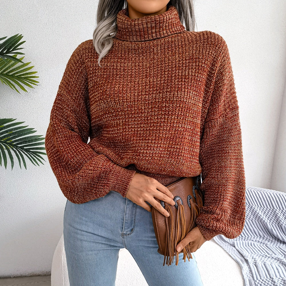 Comfy Knitted Turtleneck Jumper - Emilia