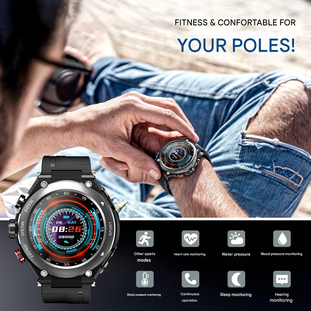 Complete Smartwatch with Built-in Wireless Earbuds - AlphaX
