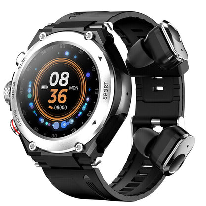 Complete Smartwatch with Built-in Wireless Earbuds - AlphaX
