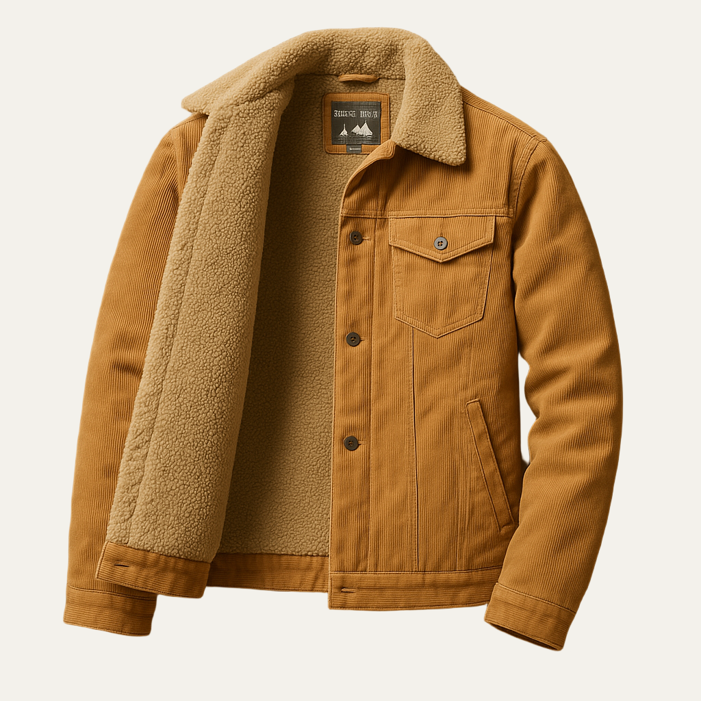 Men’s Modern Fit Corduroy Sherpa Lined Trucker Jacket