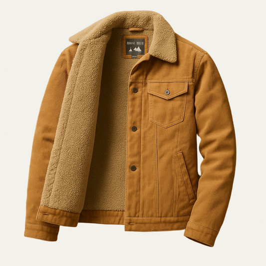 Men’s Modern Fit Corduroy Sherpa Lined Trucker Jacket