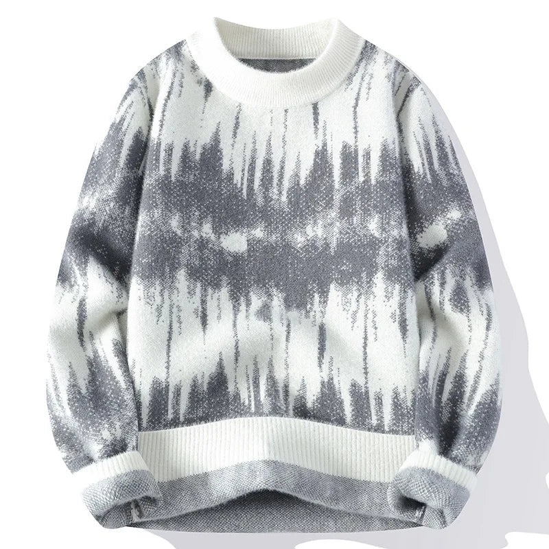 Casual Fit Mens Tie Dye Crew Neck Sweater