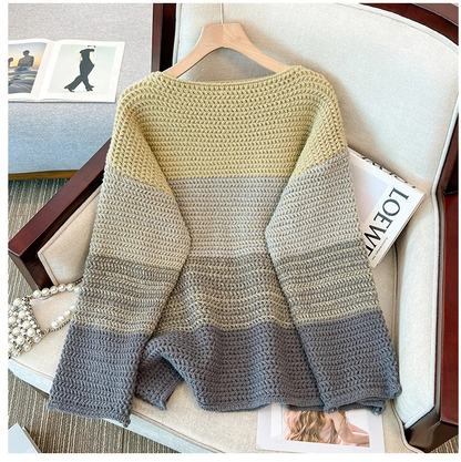 Cosy Plus Size Lazy Day Patch Colour Sweater