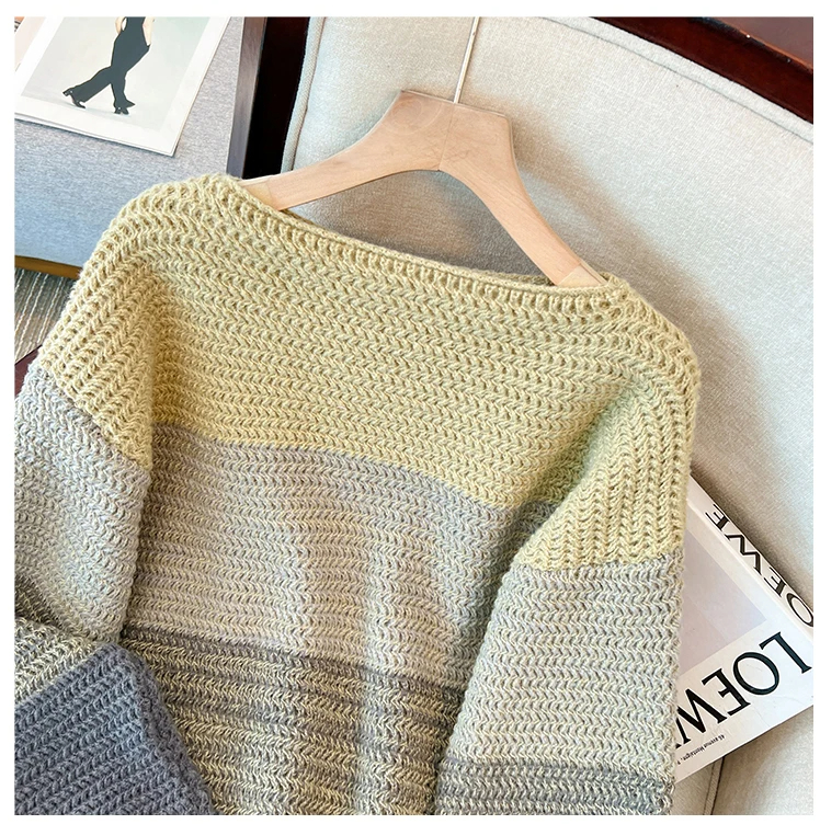 Cosy Plus Size Lazy Day Patch Colour Sweater
