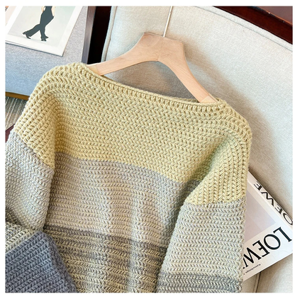 Cosy Plus Size Lazy Day Patch Colour Sweater