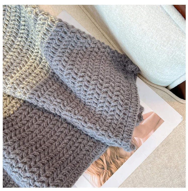 Cosy Plus Size Lazy Day Patch Colour Sweater