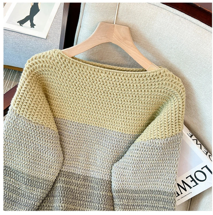 Cosy Plus Size Lazy Day Patch Colour Sweater