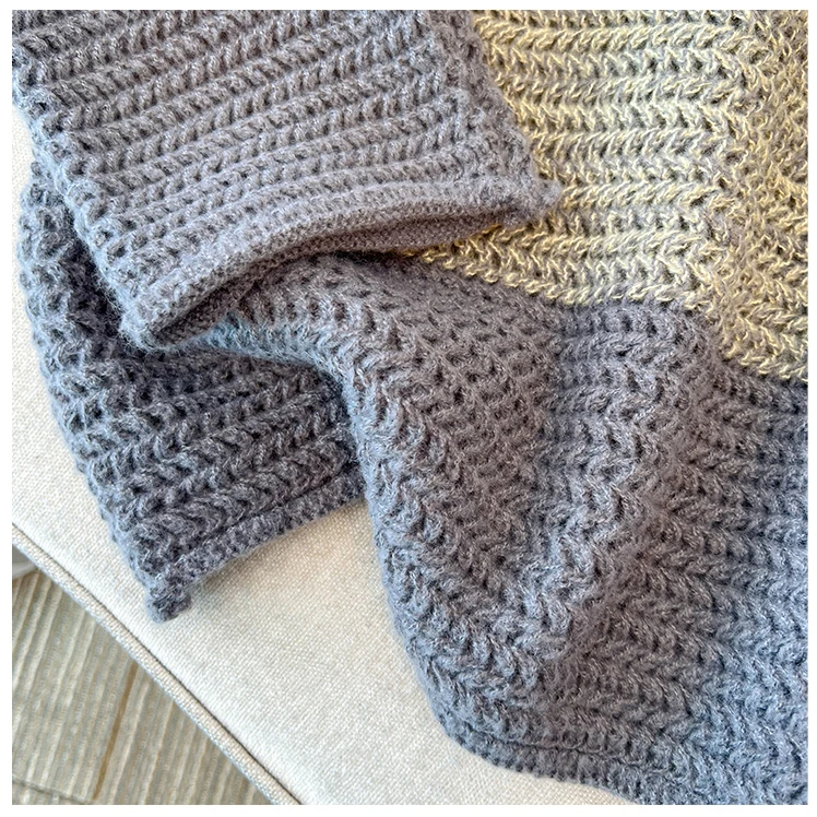 Cosy Plus Size Lazy Day Patch Colour Sweater