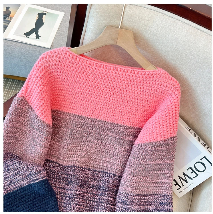 Cosy Plus Size Lazy Day Patch Colour Sweater